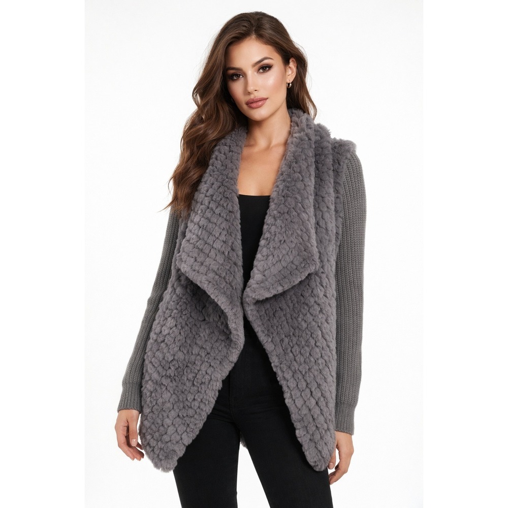 Heartloom | Tilly Faux Fur Coat In Charcoal Gray Size XS